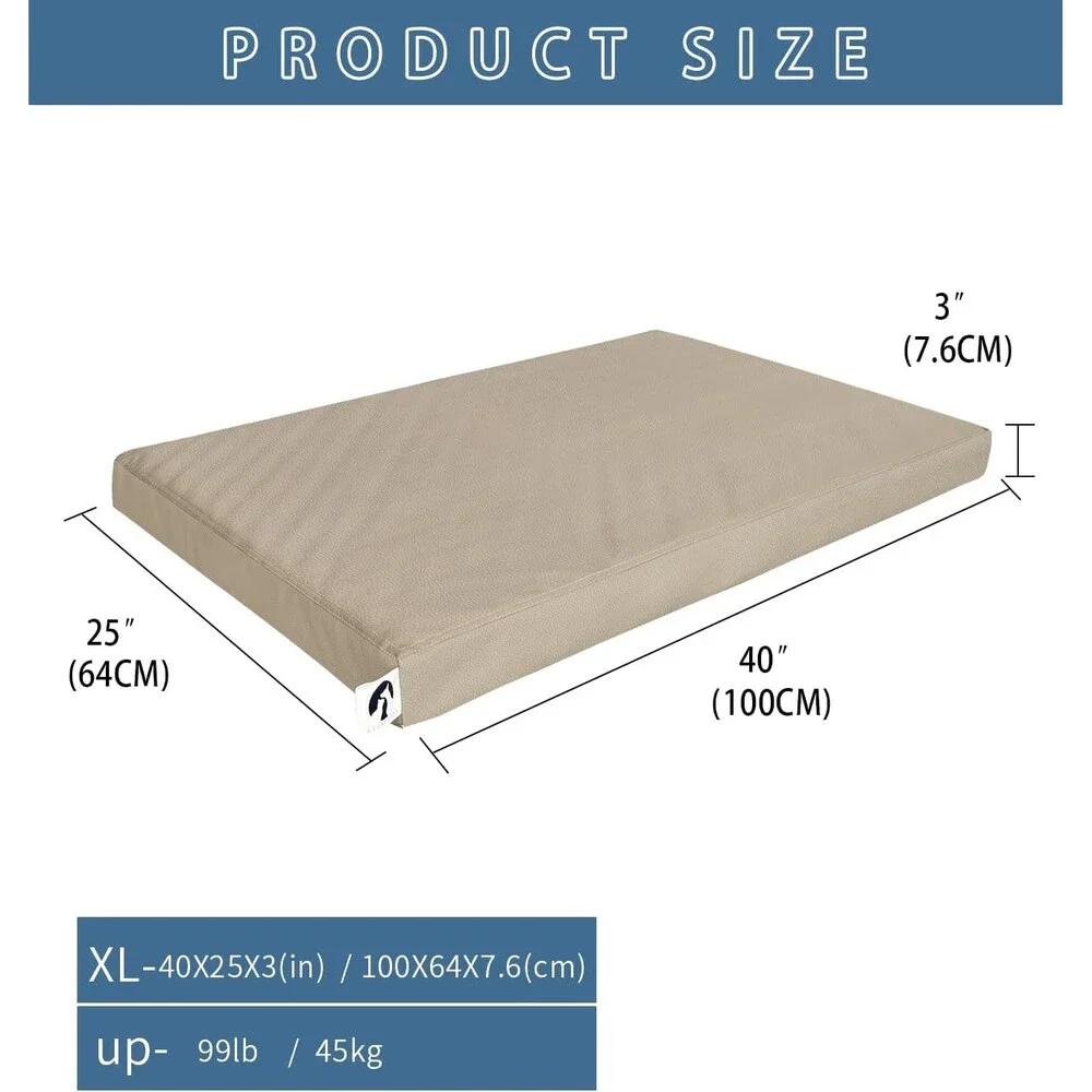 Waterproof Dog Bed Cover Brown - Faux Leather Hairproof Replacement Liner